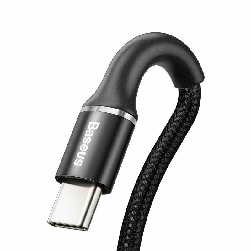 Cablu De Date Baseus USB / Type-C Cu Led 50cm - CATGH-F01 - Negru