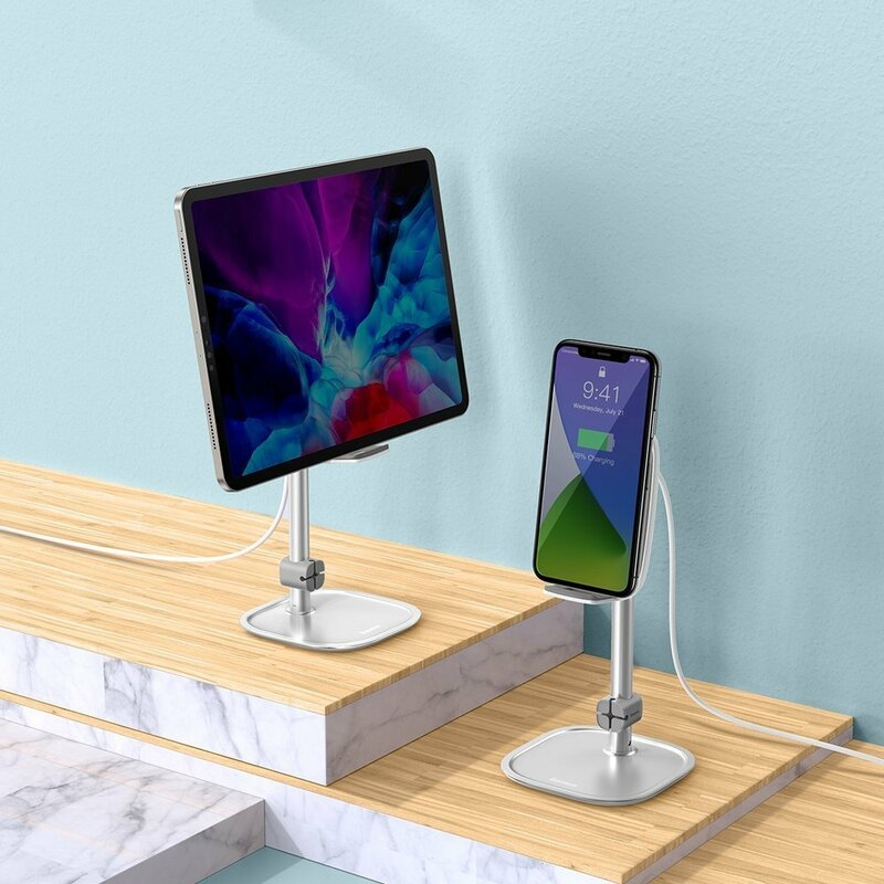 Suport Birou Baseus Cu Incarcare Wireless Pentru Telefon 15V - SUWY-D0S - Argintiu