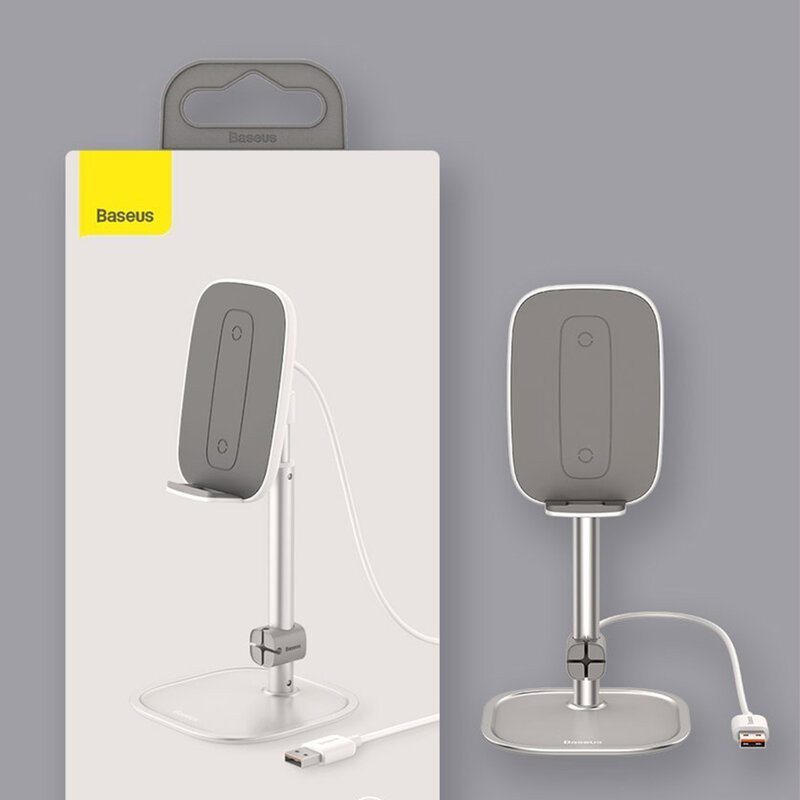 Suport Birou Baseus Cu Incarcare Wireless Pentru Telefon 15V - SUWY-D0S - Argintiu