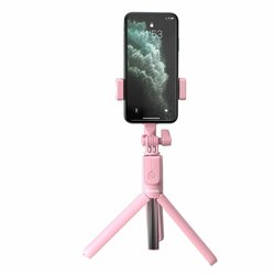 Suport Selfie Stick Baseus Lovely Bluetooth Tripod Telescopic Cu Telecomanda – SUDYZP-F04 – Roz