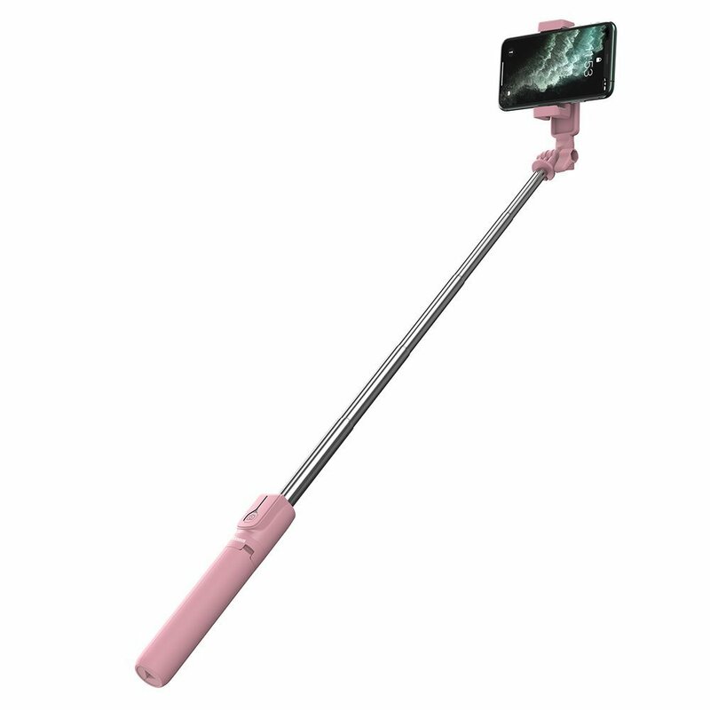 Suport Selfie Stick Baseus Lovely Bluetooth Tripod Telescopic Cu Telecomanda – SUDYZP-F04 – Roz