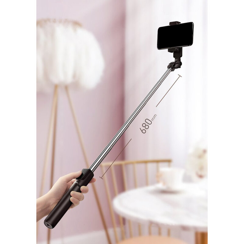 Suport Selfie Stick Baseus Lovely Bluetooth Tripod Telescopic Cu Telecomanda – SUDYZP-F04 – Roz