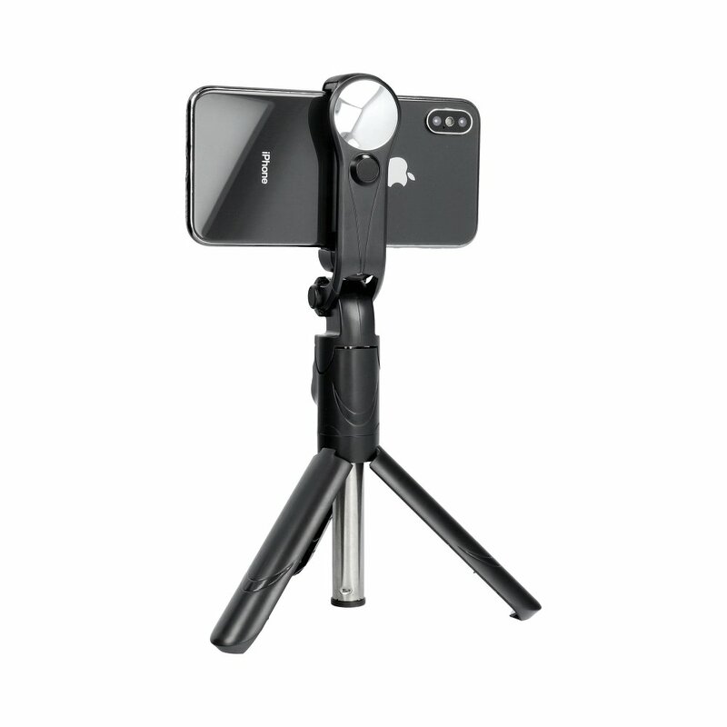 Suport Selfie Stick XT-09S Cu Trepied/Telecomanda Wireless/Oglinda - Negru