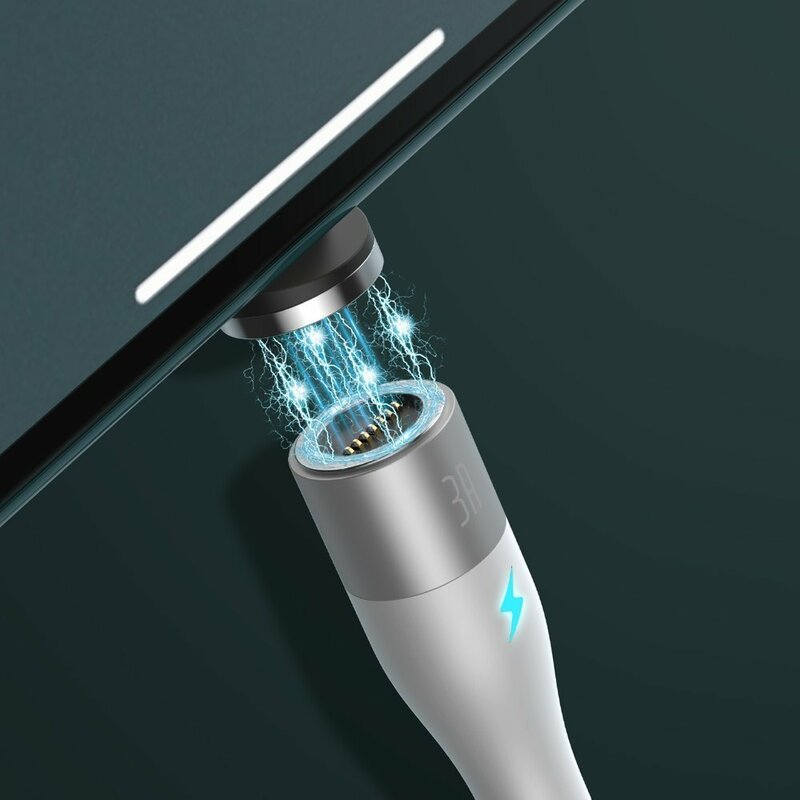 Cablu De Date Baseus Zinc Magnetic 3in1 USB / Lightning / Type C / Micro-USB 3A - 1m - CA1T3-A02 - Alb