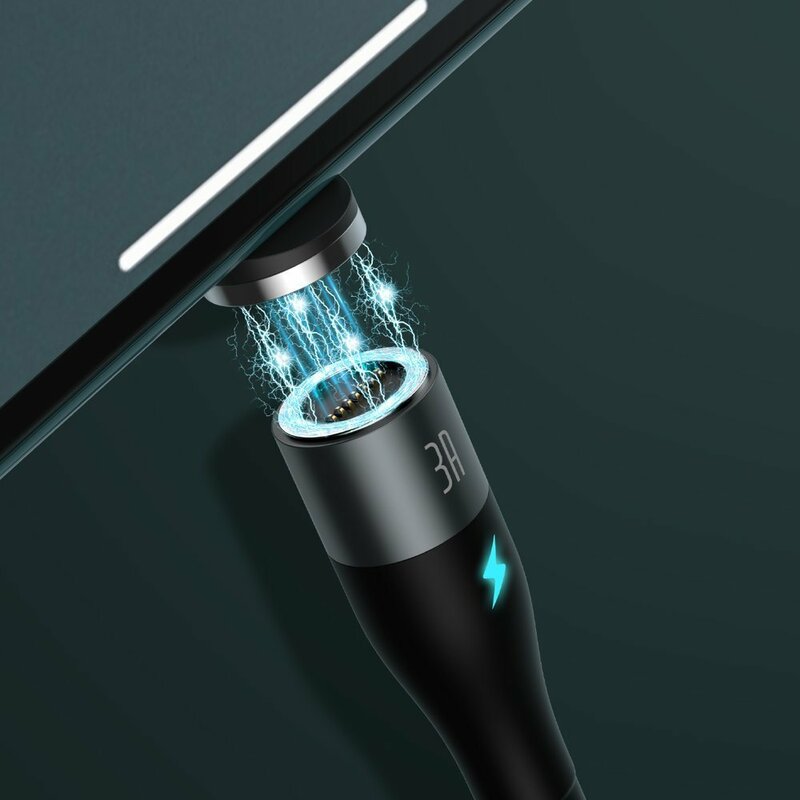 Cablu De Date Baseus Zinc Magnetic 3in1 USB / Lightning / Type C / Micro-USB 3A - 1m - CA1T3-AG1 - Negru