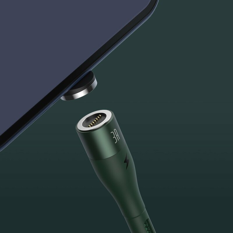 Cablu De Date Baseus Zinc Magnetic USB / Micro-USB 3A - 1m - CAMXC-K06 - Verde