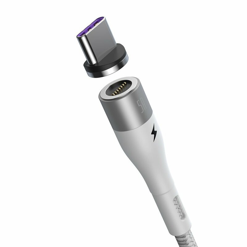 Cablu De Date Magnetic Cu Incarcare Rapida Type-C Baseus 5A 1m - CATXC-N02 - Alb