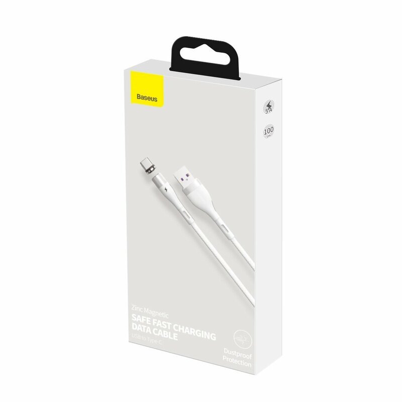 Cablu De Date Magnetic Cu Incarcare Rapida Type-C Baseus 5A 1m - CATXC-N02 - Alb
