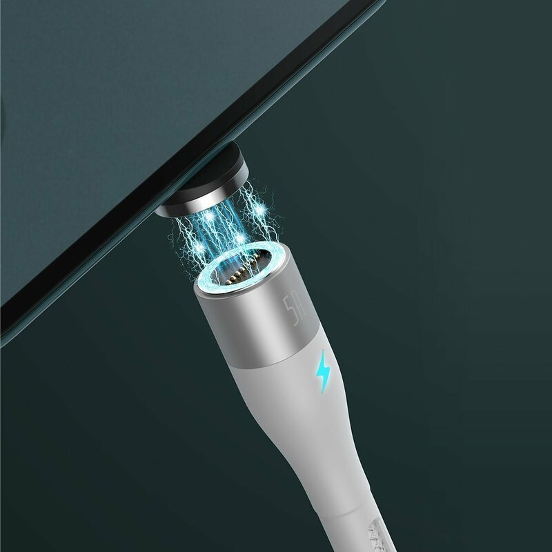 Cablu De Date Magnetic Cu Incarcare Rapida Type-C Baseus 5A 1m - CATXC-N02 - Alb