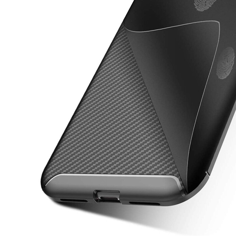 Husa iPhone 12 Carbon Fiber Skin - Albastru