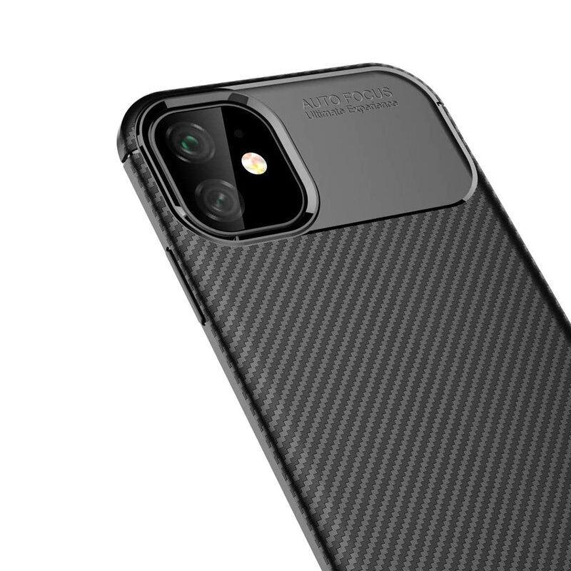 Husa iPhone 12 Carbon Fiber Skin - Albastru