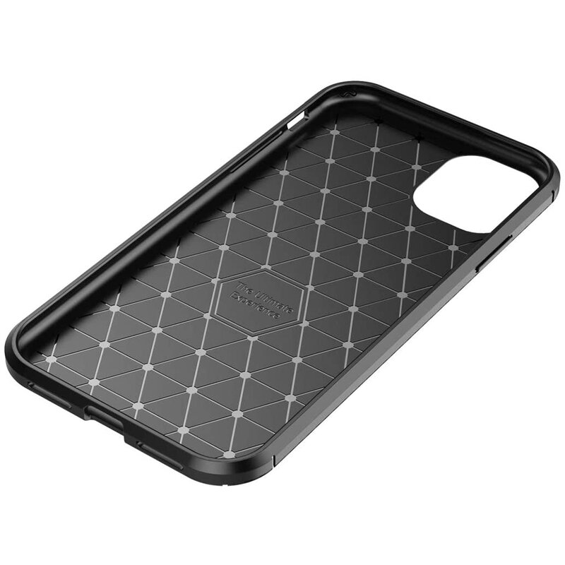 Husa iPhone 12 Carbon Fiber Skin - Albastru