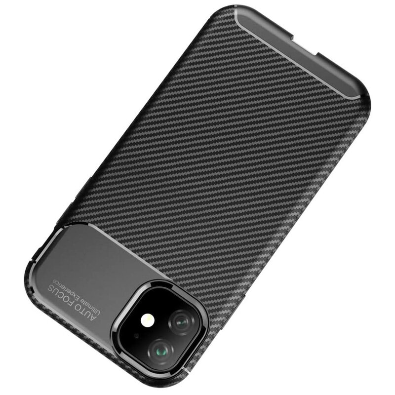 Husa iPhone 12 Carbon Fiber Skin - Negru