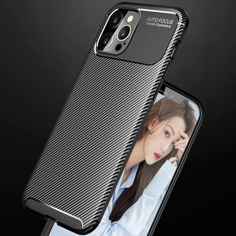 Husa iPhone 12 Pro Carbon Fiber Skin - Negru