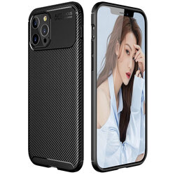 Husa iPhone 12 Pro Carbon Fiber Skin - Negru