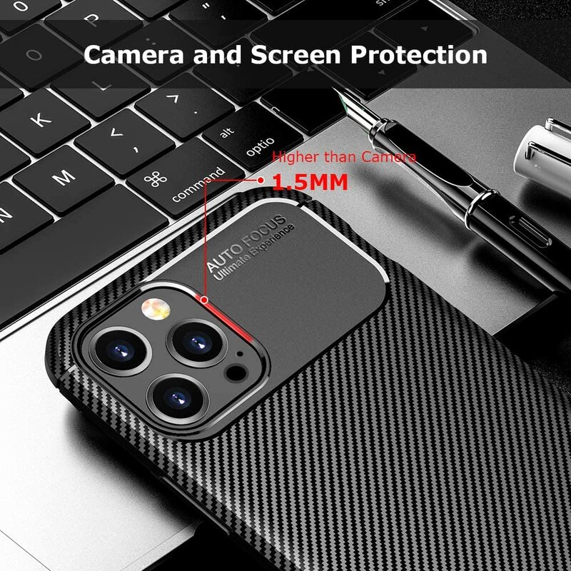 Husa iPhone 12 Pro Carbon Fiber Skin - Negru