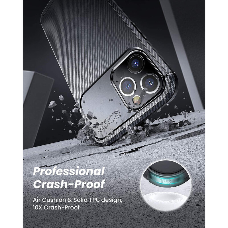 Husa iPhone 12 Pro Carbon Fiber Skin - Negru