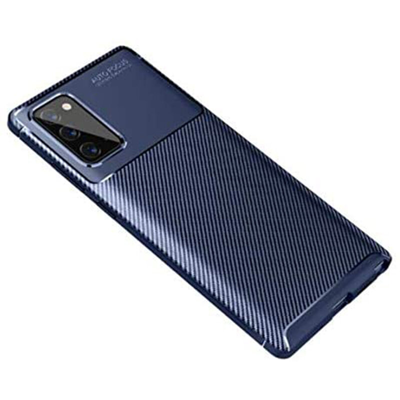 Husa Samsung Galaxy Note 20 Carbon Fiber Skin - Albastru