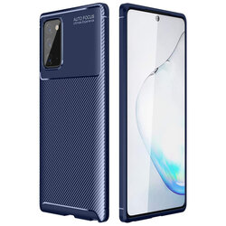Husa Samsung Galaxy Note 20 5G Carbon Fiber Skin - Albastru