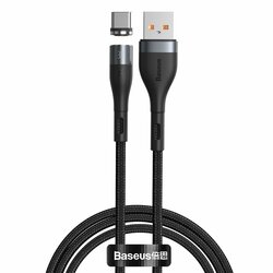 Cablu De Date Baseus Zinc Magnetic Cu Incarcare Rapida USB / Type-C 3A - 1m - CATXC-MG1 - Negru