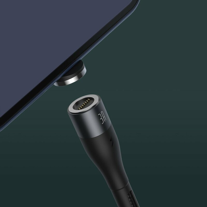 Cablu De Date Baseus Zinc Magnetic Cu Incarcare Rapida USB / Type-C 3A - 1m - CATXC-MG1 - Negru