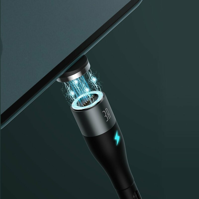Cablu De Date Baseus Zinc Magnetic Cu Incarcare Rapida USB / Type-C 3A - 1m - CATXC-MG1 - Negru