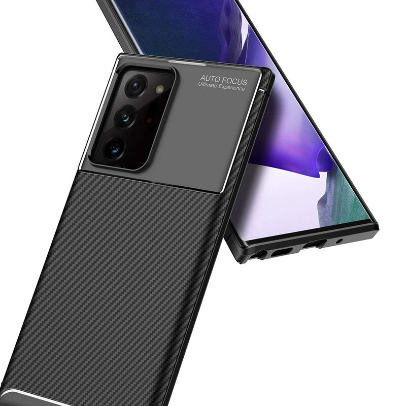 Husa Samsung Galaxy Note 20 Ultra Carbon Fiber Skin - Negru