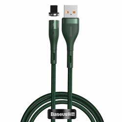 Cablu De Date Baseus Zinc Magnetic Cu Incarcare Rapida USB / Lightning 3A - 1m - CALXC-K06 - Verde