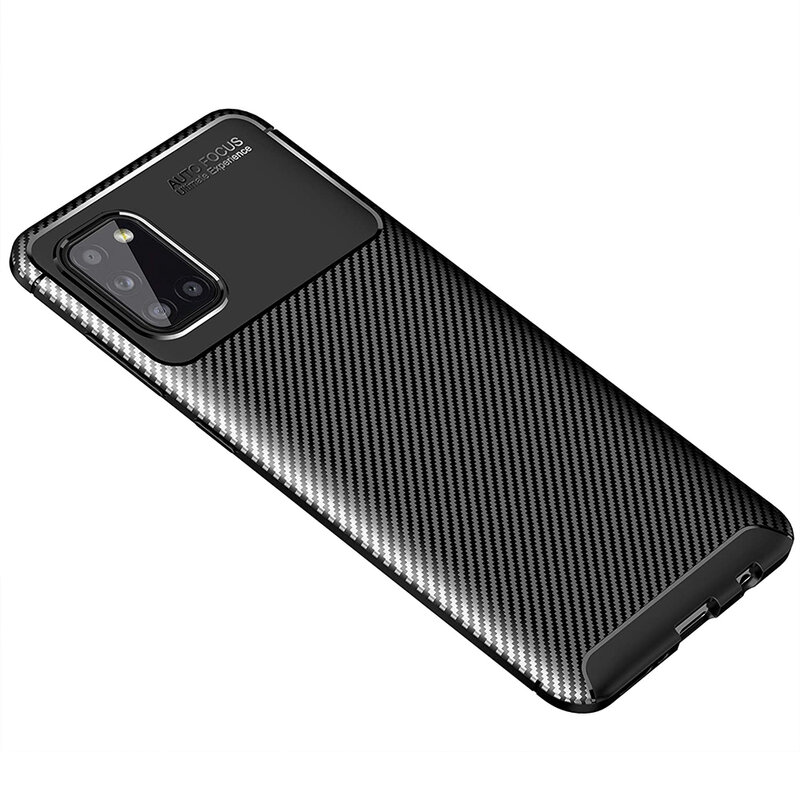 Husa Samsung Galaxy A31 Carbon Fiber Skin - Negru