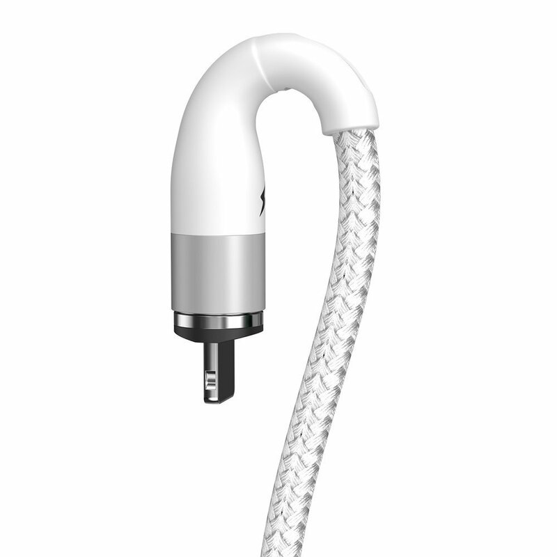 Cablu De Date Baseus Zinc Magnetic Cu Incarcare Rapida USB / Lightning 3A - 1m - CALXC-K02 - Alb
