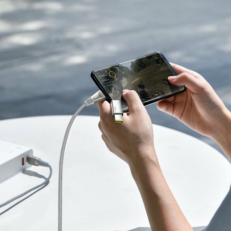 Cablu De Date Baseus Type C / C+DC 100W Cu Incarcare Rapida Si Adaptor Laptop Lenovo 5A - 2m - CA1T2-B0G - Gri