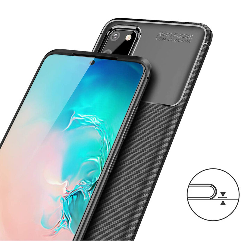 Husa Samsung Galaxy S20 5G Carbon Fiber Skin - Albastru