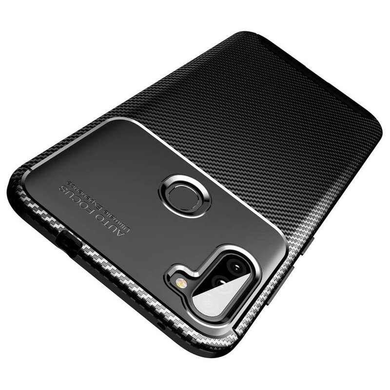 Husa Samsung Galaxy A11 Carbon Fiber Skin - Negru