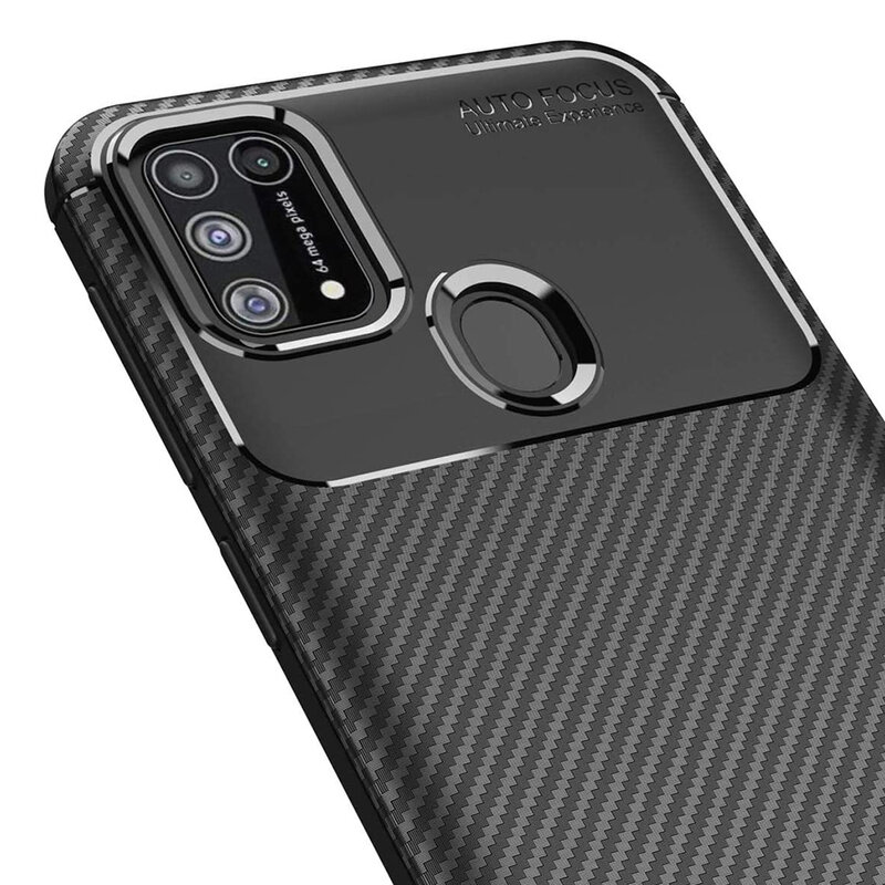 Husa Samsung Galaxy M31 Carbon Fiber Skin - Negru