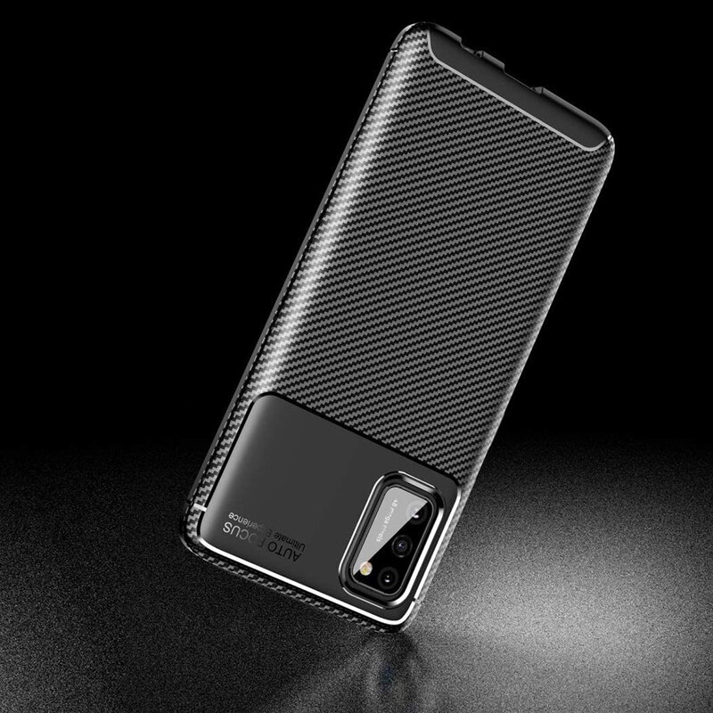 Husa Samsung Galaxy A41 Carbon Fiber Skin - Negru