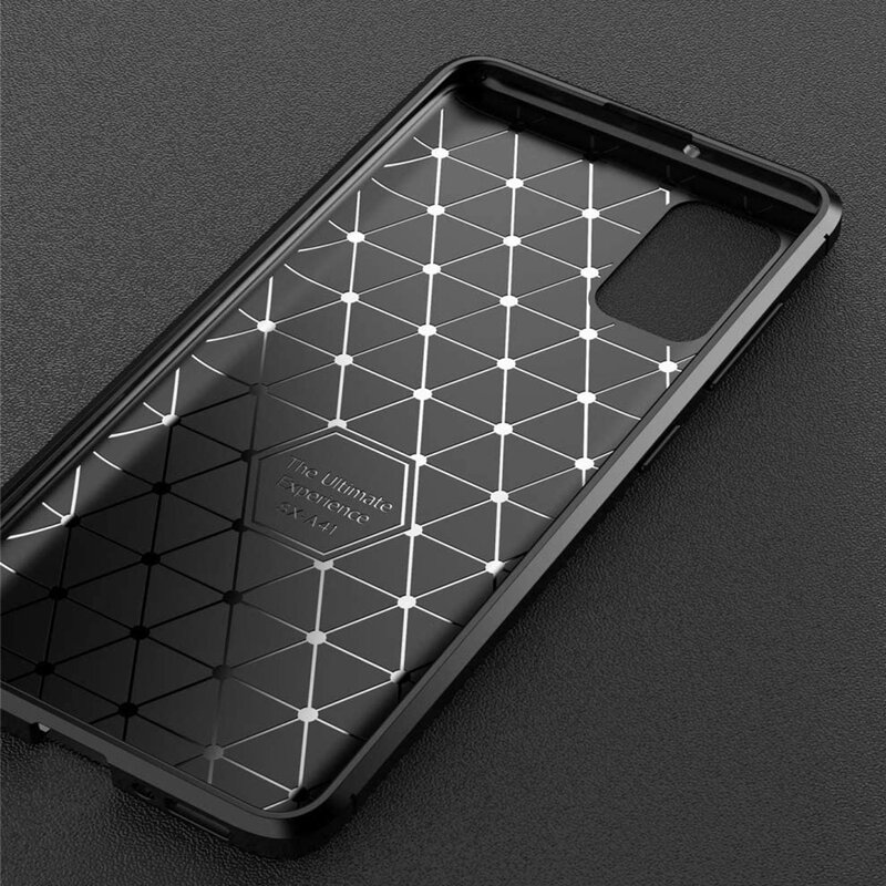 Husa Samsung Galaxy A41 Carbon Fiber Skin - Negru