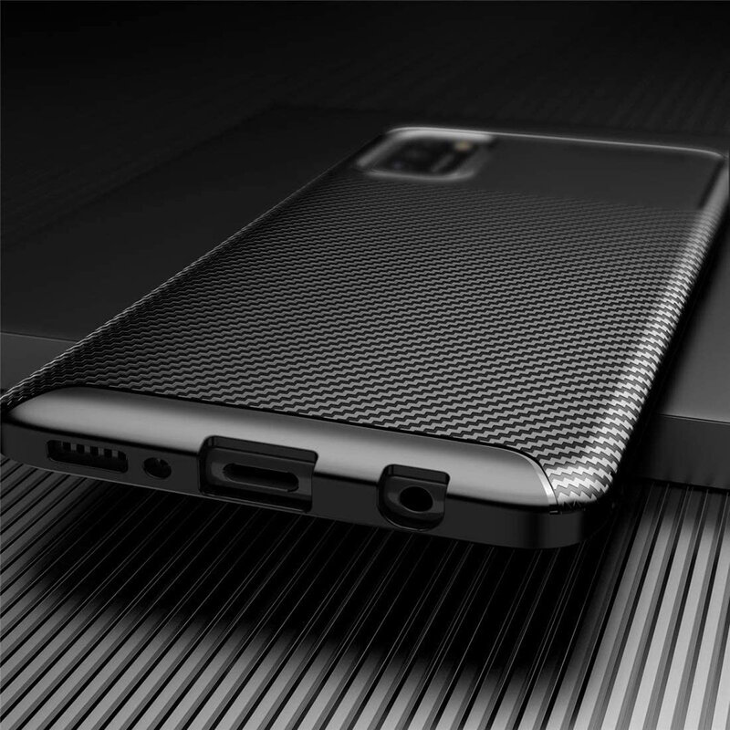 Husa Samsung Galaxy A41 Carbon Fiber Skin - Negru