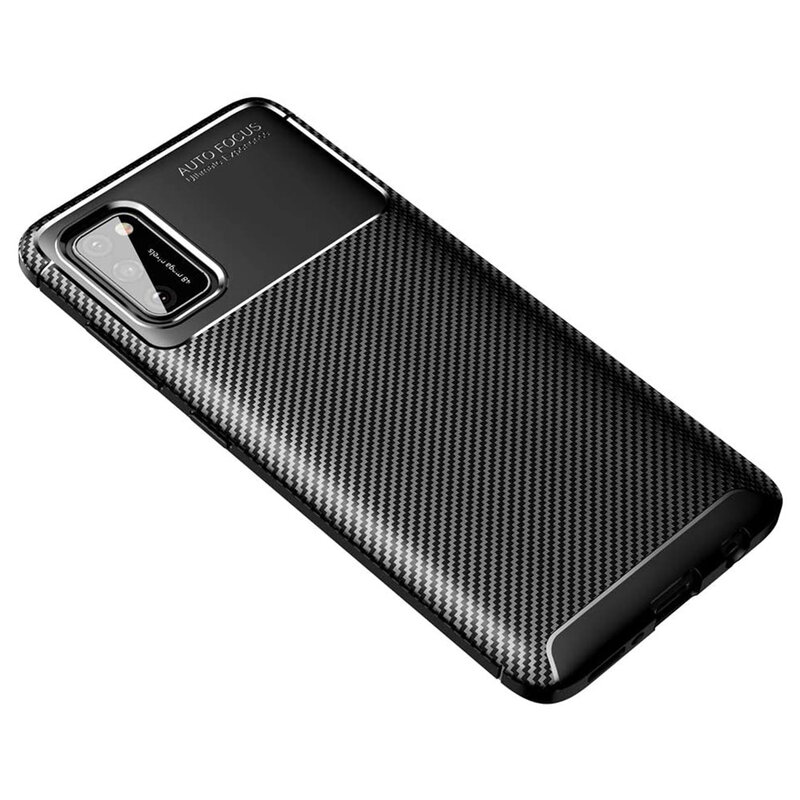 Husa Samsung Galaxy A41 Carbon Fiber Skin - Negru