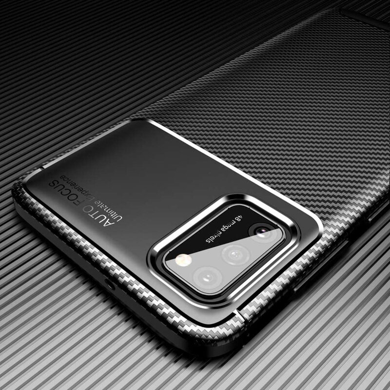 Husa Samsung Galaxy A41 Carbon Fiber Skin - Negru