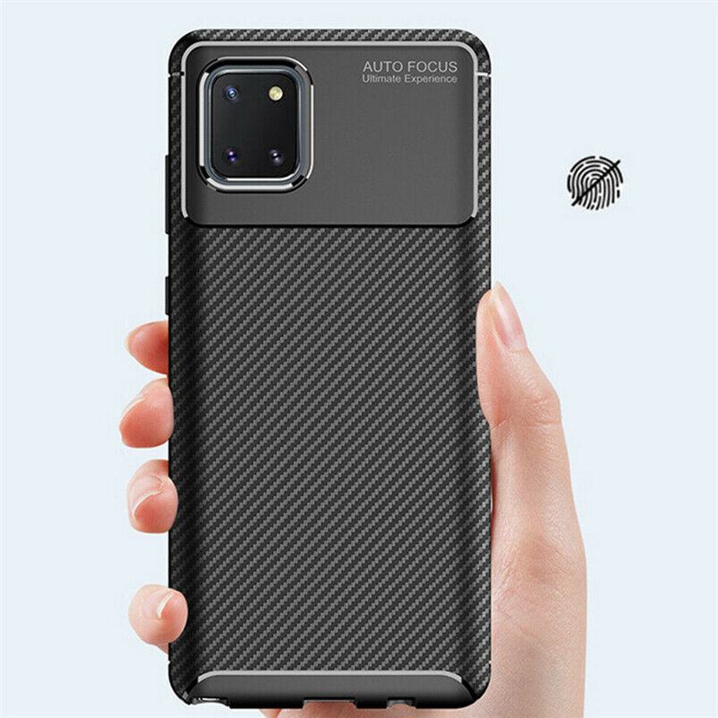 Husa Samsung Galaxy Note 10 Lite Carbon Fiber Skin - Negru