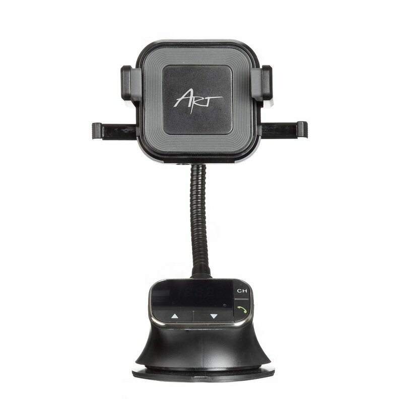 Suport Auto Mobster ART 4in1 Cu Modulator FM/Incarcator Wireless 10W - FM-09BT - Negru