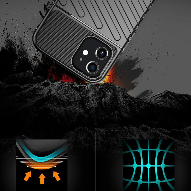 Husa iPhone 12 mini Thunder Flexible Tough TPU - Negru