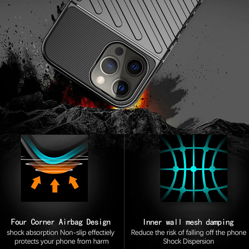 Husa iPhone 12 Pro Max Thunder Flexible Tough TPU - Negru