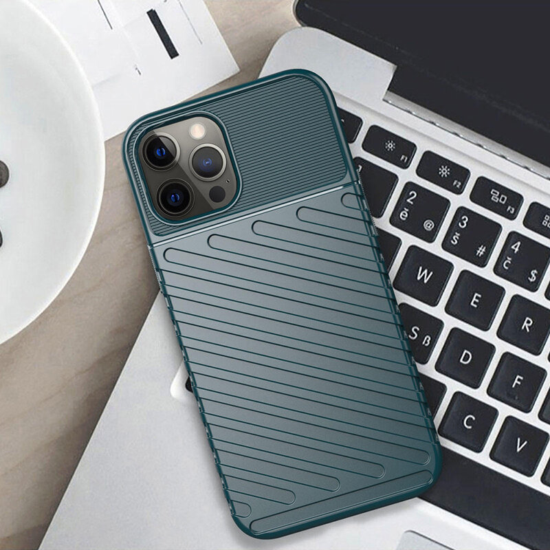 Husa iPhone 12 Pro Max Thunder Flexible Tough TPU - Negru