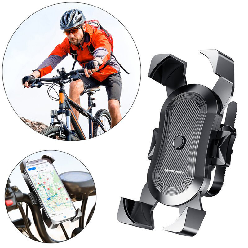 Suport Bicicleta/Motocicleta Wozinsky Ajustabil Pentru Telefon Cu Prindere Pe Ghidon - WBHBK2 - Negru
