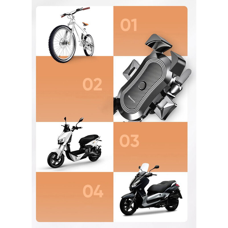 Suport Bicicleta/Motocicleta Wozinsky Ajustabil Pentru Telefon Cu Prindere Pe Ghidon - WBHBK2 - Negru
