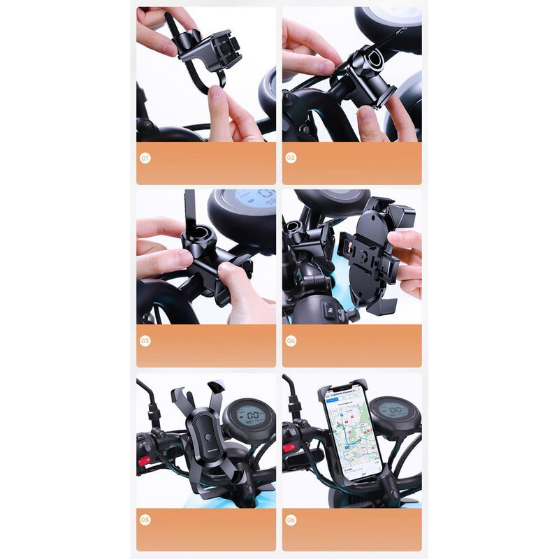 Suport Bicicleta/Motocicleta Wozinsky Ajustabil Pentru Telefon Cu Prindere Pe Ghidon - WBHBK2 - Negru