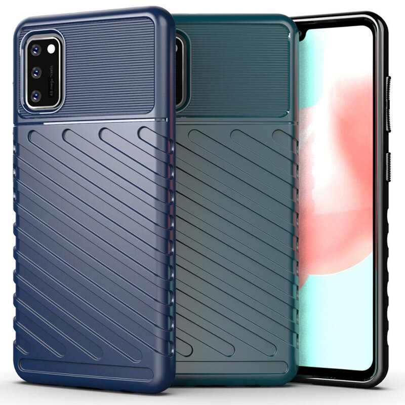 Husa Samsung Galaxy A41 Thunder Flexible Tough TPU - Albastru
