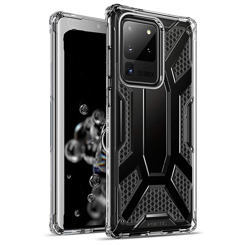 Husa Samsung Galaxy S20 Ultra 5G Poetic Affinity Transparenta - Negru