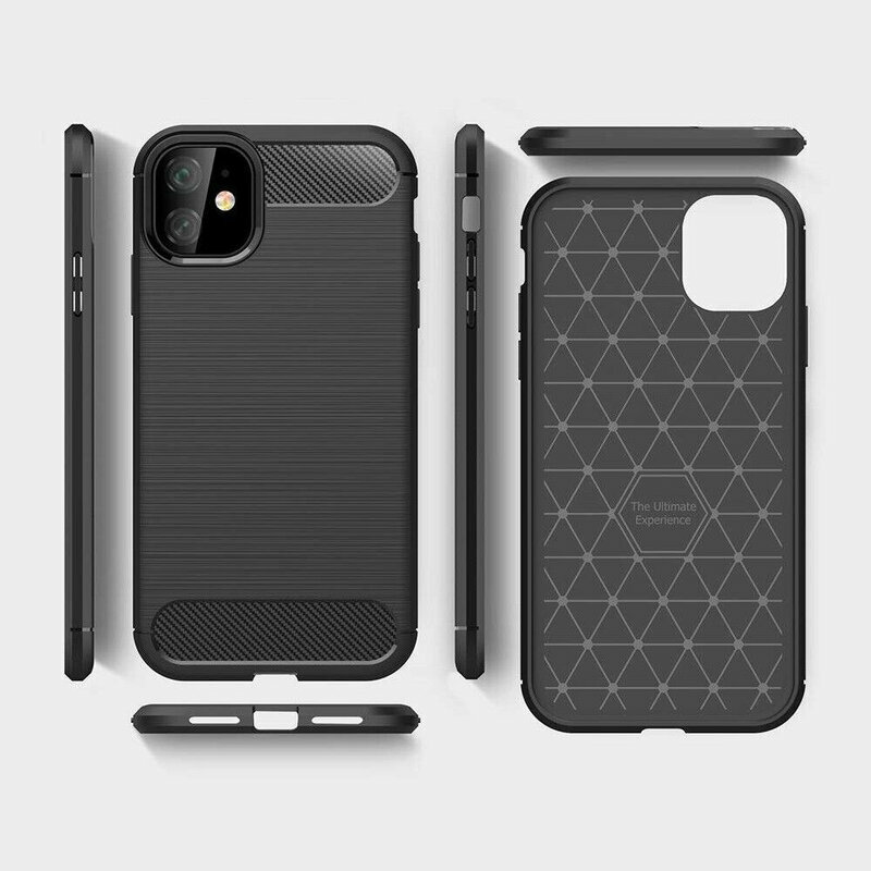 Husa iPhone 12 Techsuit Carbon Silicone, negru
